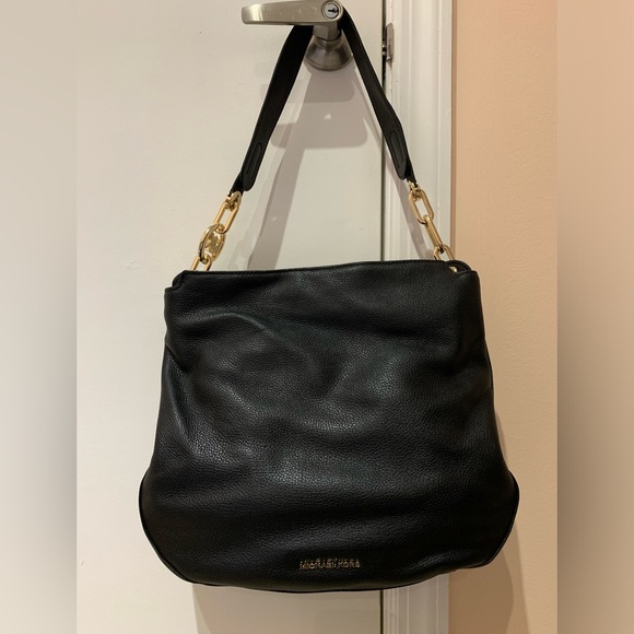 Michael Kors Black Leather Fulton Handbag - Picture 3 of 7